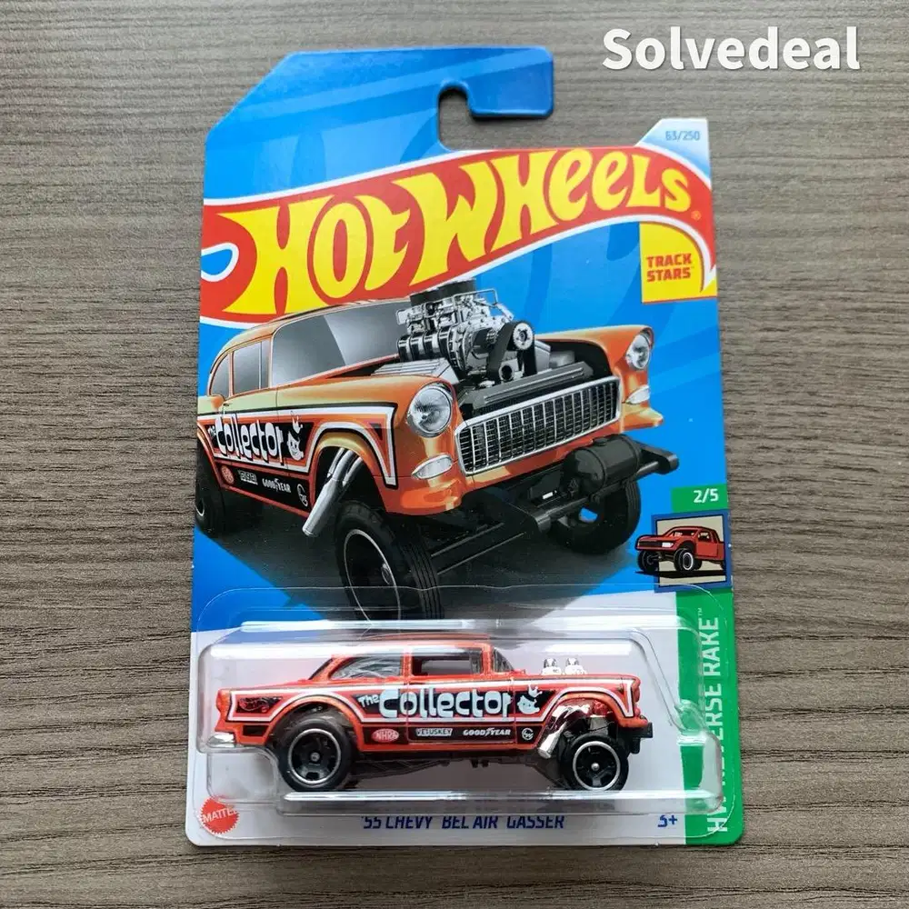 Hot Wheels 55 Chevy Bel Air Gasser 2024 Metalflake Oranye – Baru