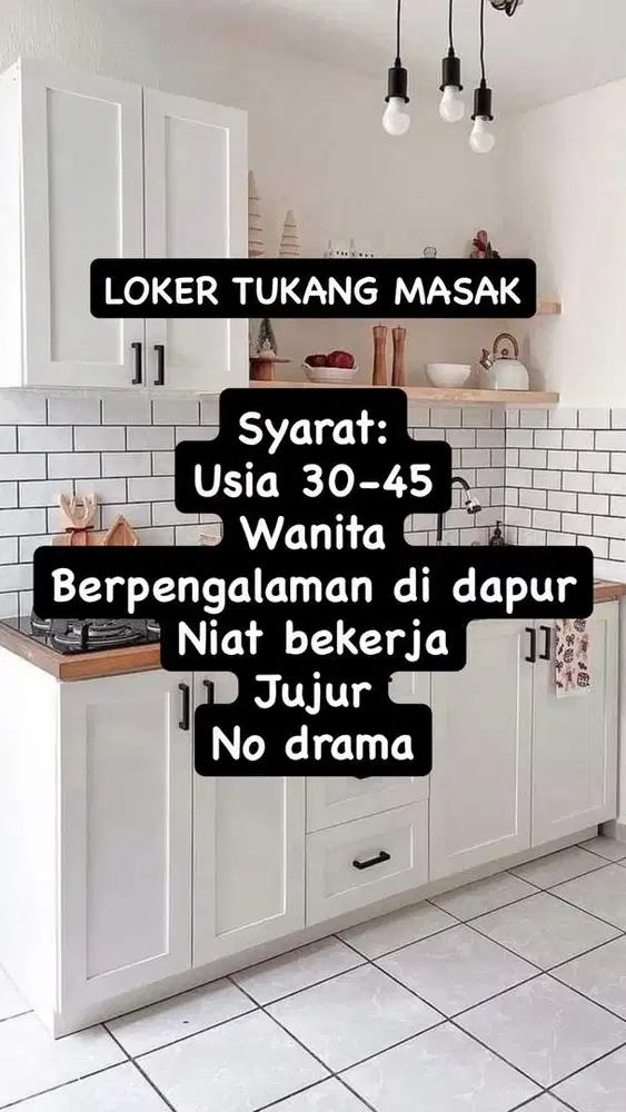 LOKER WAITERS Rumah Makan & Tukang masak