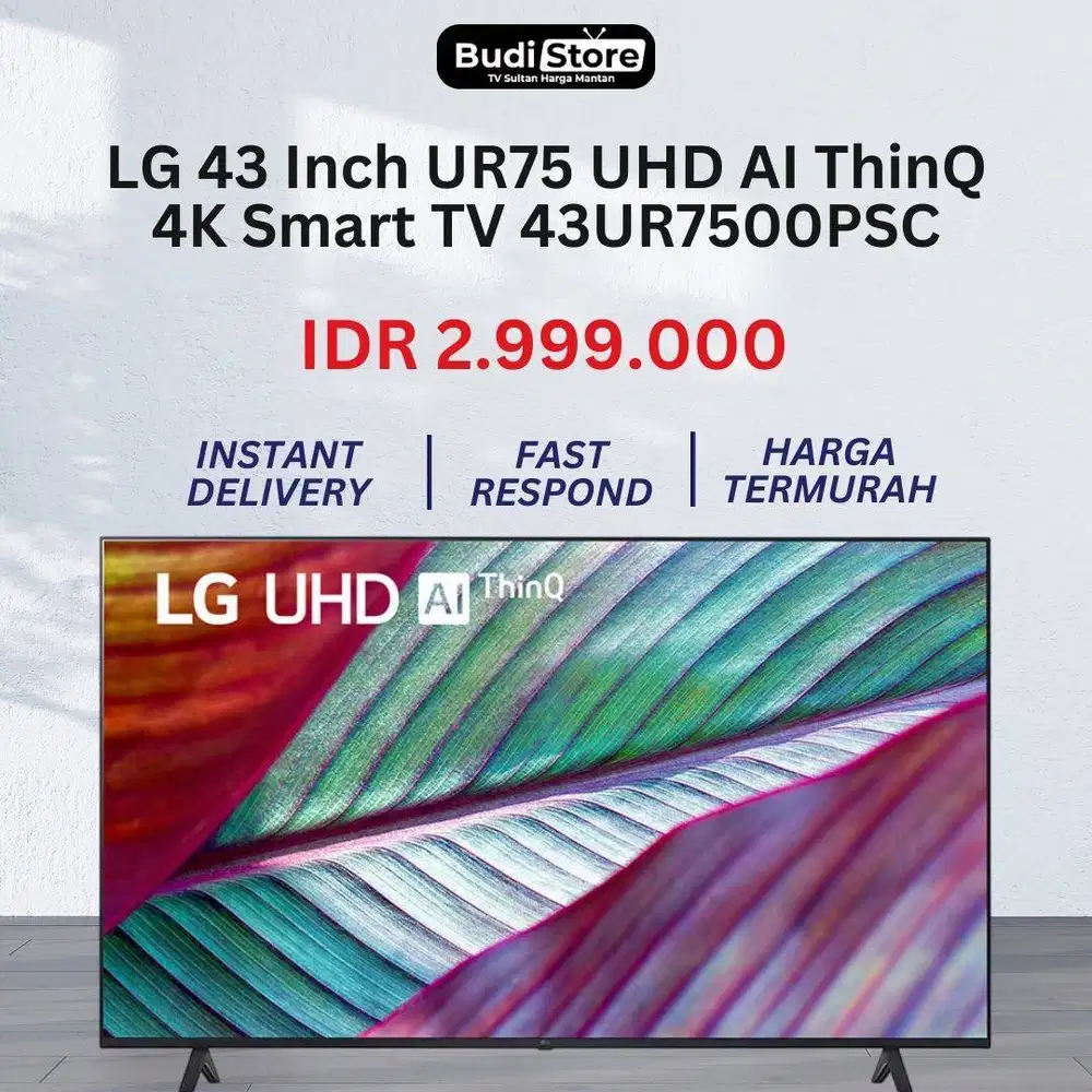 LG 43 Inch UR75 UHD AI ThinQ 4K Smart TV 43UR7500PSC