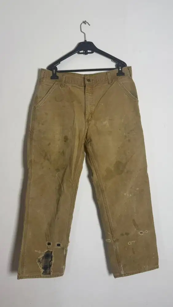 Celana Carhartt Cokelat Tebal Flannel Lined (Lining Flanel)