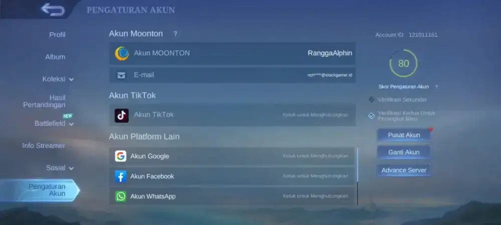 Akun ml bekas cewe baru butuh cepat