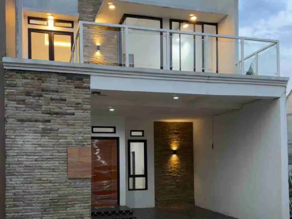 rumah 2 lantai harga terjangkau balkon luas free cicillan 1 tahun penuh