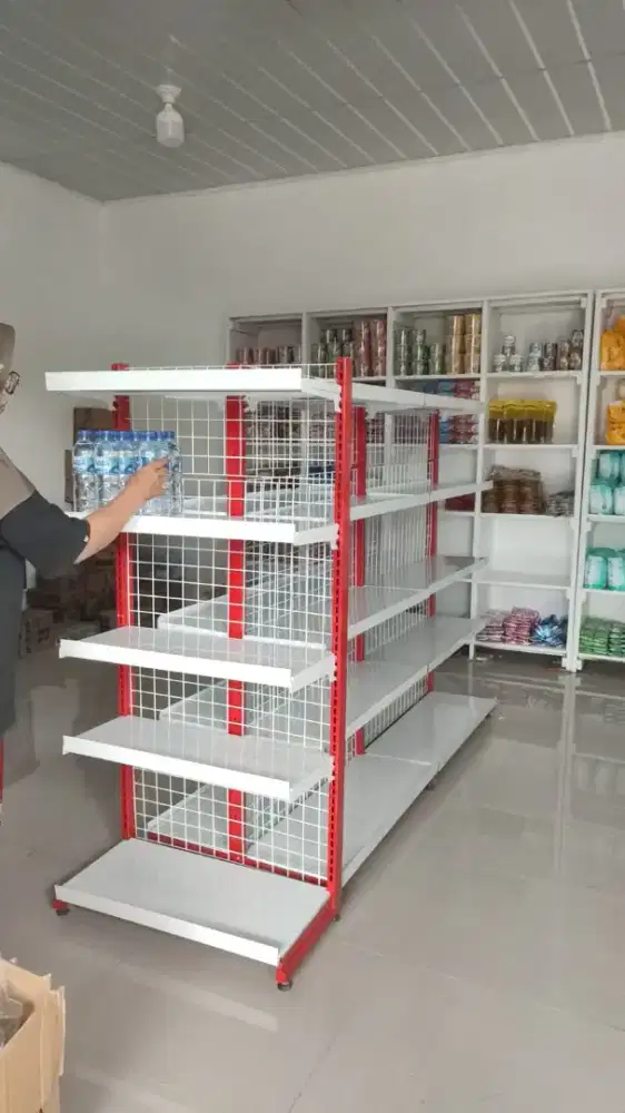 Rak gondola toko minimarket, grosir, petshop