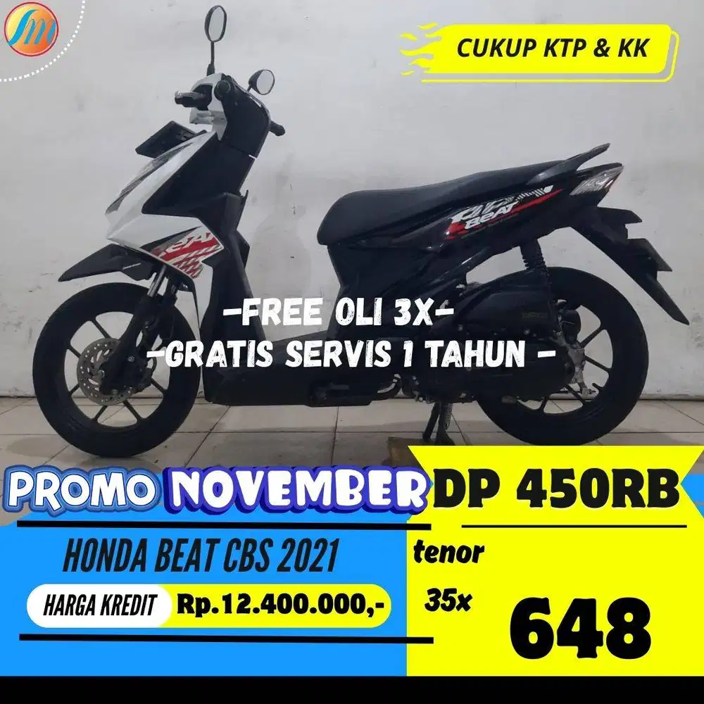 (PROMO HUT SUKSESMOTOR) DP HONDA BEAT CBS 2021 450RB ANGSURAN RINGAN