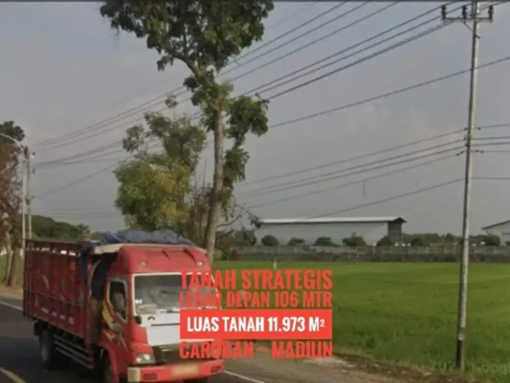 (H) Tanah Zona Industri LD 106 mtr, dpn Exit TOL Caruban MADIUN, Strategis
