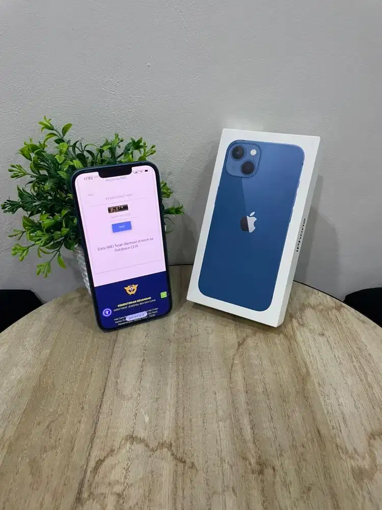IPhone 13 128GB Blue mulus Fullset Ori BH 85% 3Utool 98 imei Bea Cukai