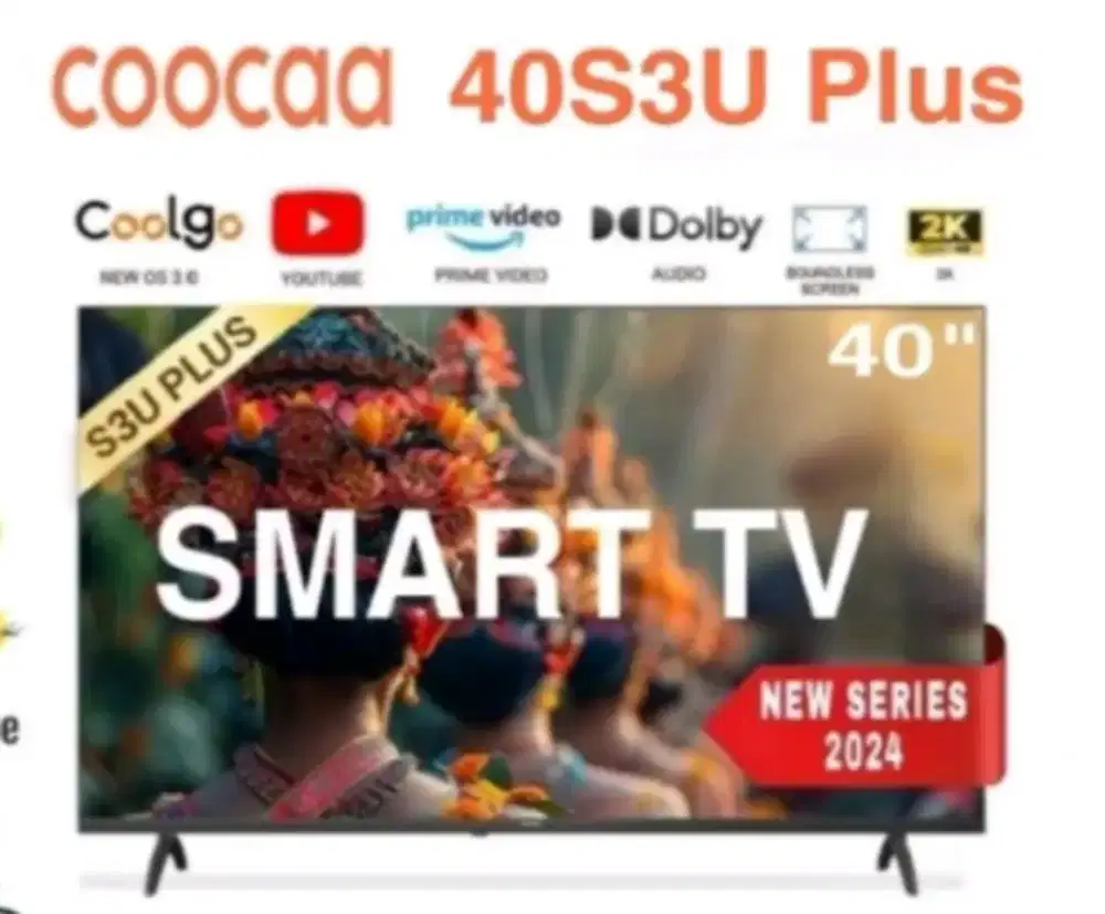 Tv Coocaa 40 inch Full HD Digital Smart Tv coocaa 40S3U PLUS Framless