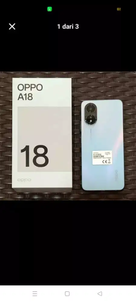 Oppo a18 ram 4+4/128 Fullset Mulus segel bergaransi