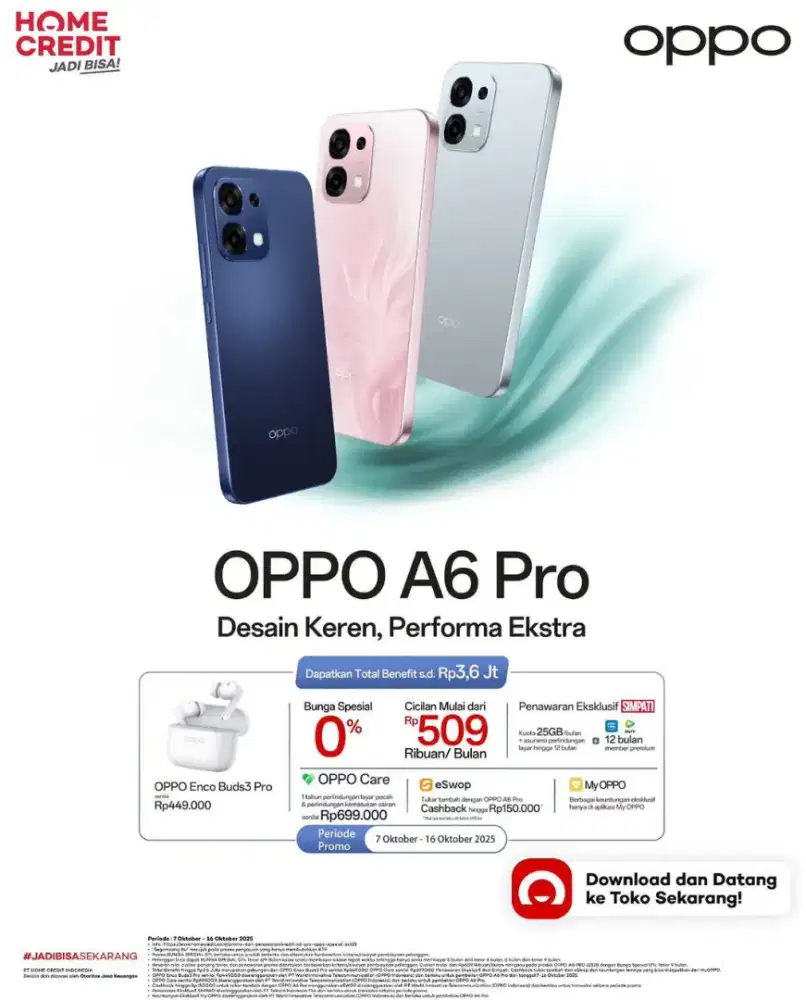 Cicilan Oppo A6 Pro mulai dari 500 ribuan