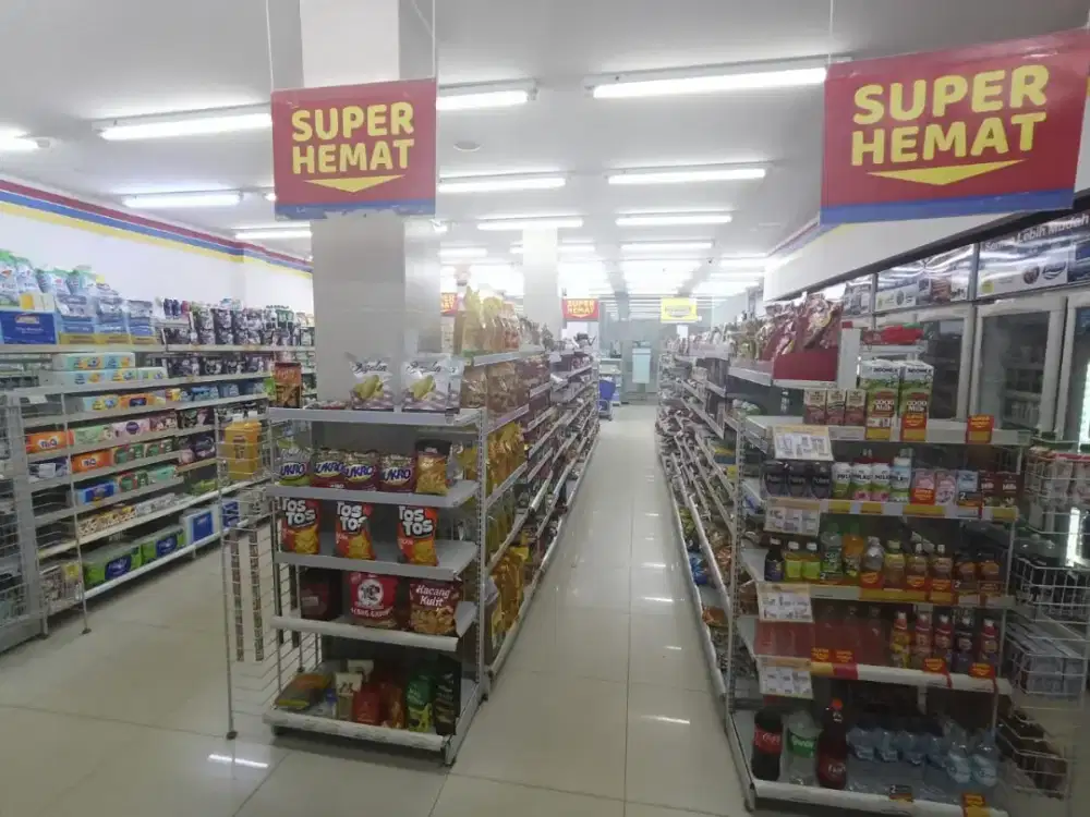 Peralatan rak minimarket eks Indomaret fullset komplit