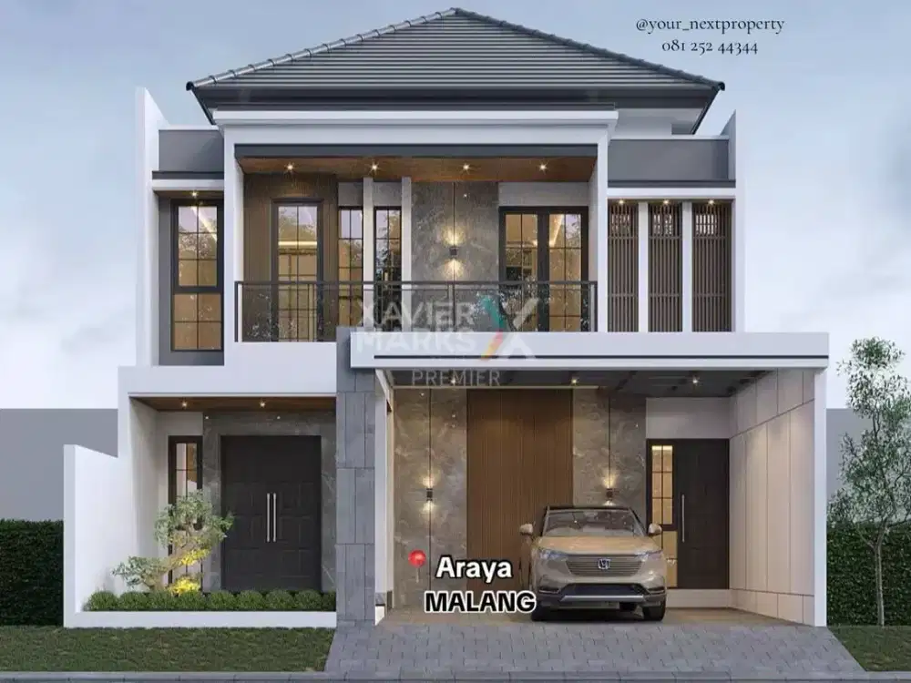 Rumah Modern Minimalis Baru Gress Di Cluster Golf, Kota Araya Malang