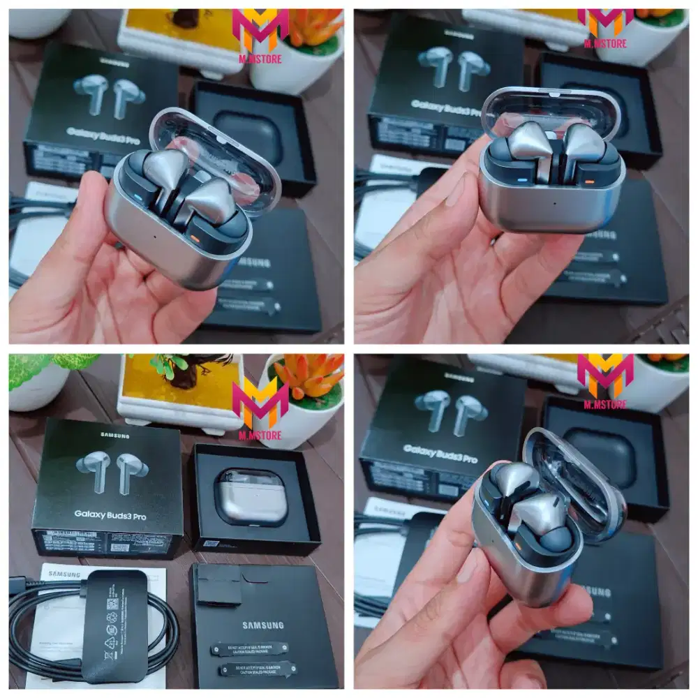 Samsung Galaxy Buds 3 Pro Silver Black Mulus Fullset Garansi Aktif