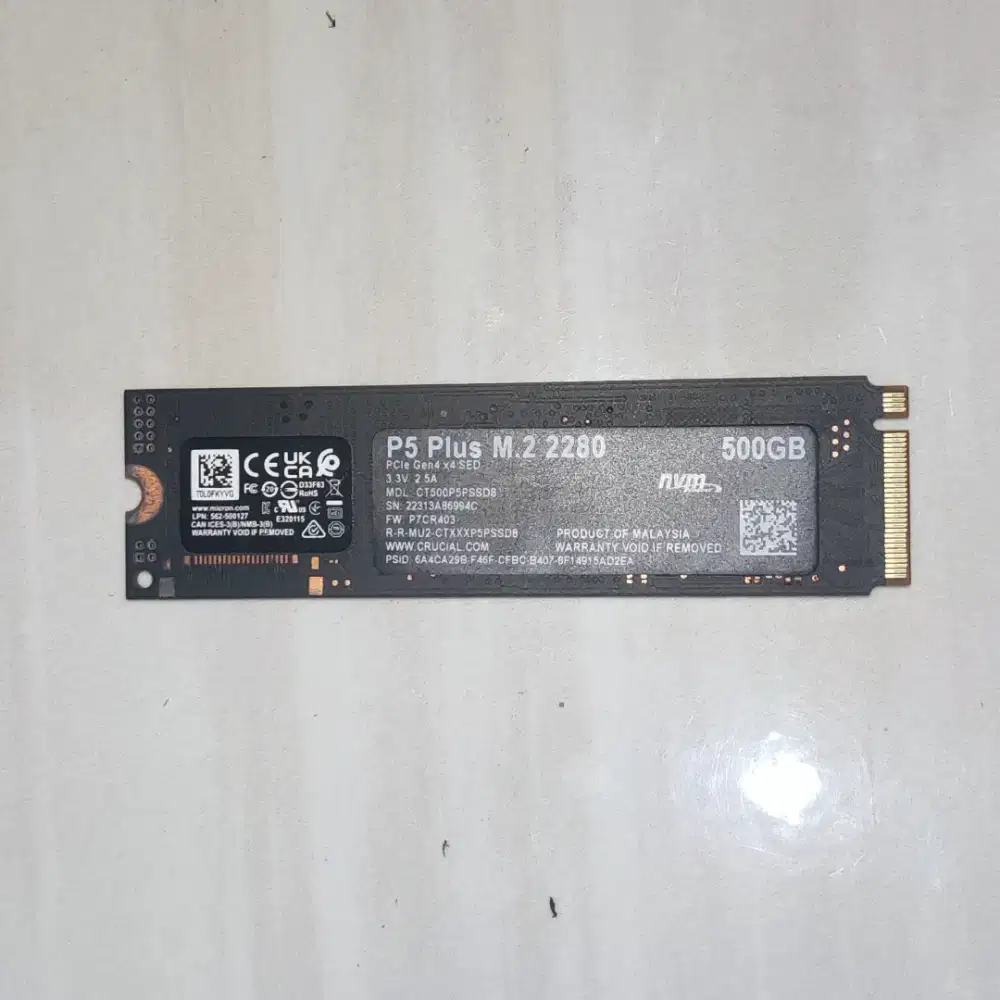 SSD nvme Gen 4 Crucial P5 plus 500GB M.2 2280