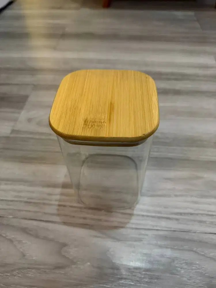 Toples kayu kaca 1000ml kotak merk Veronica
