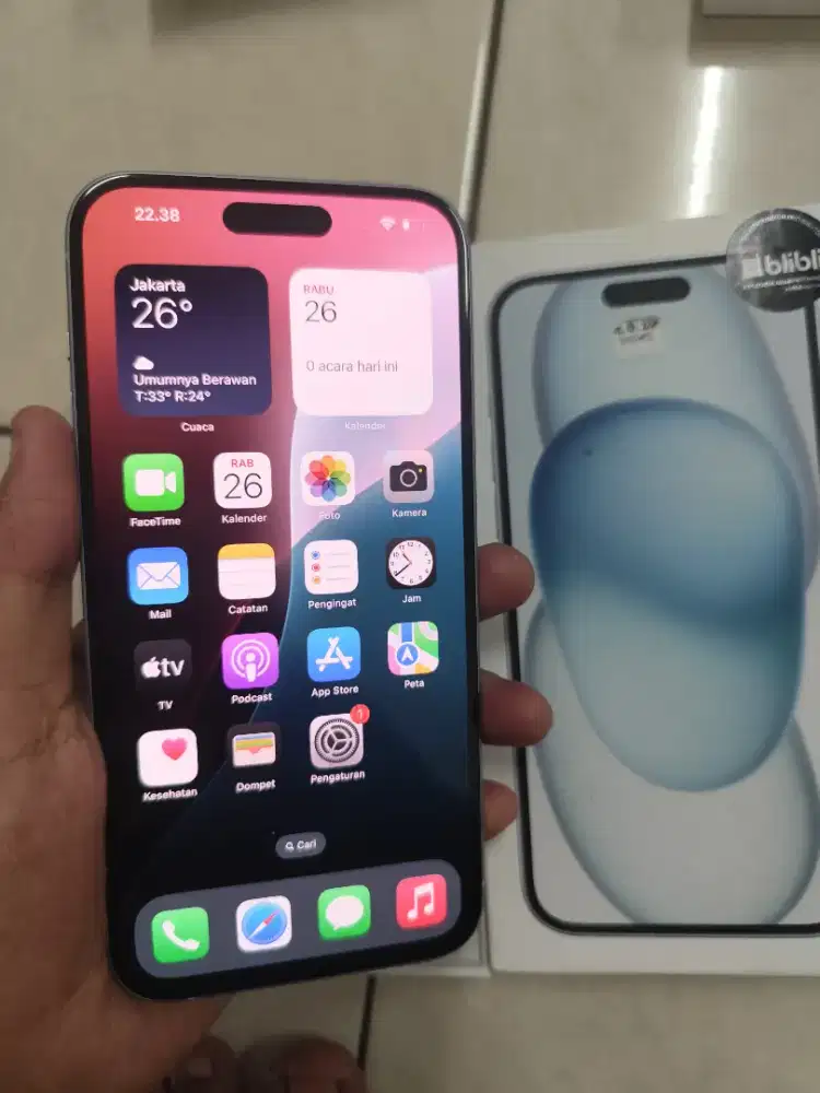 iPhone 15 plus 128gb iBox fullset garansi on