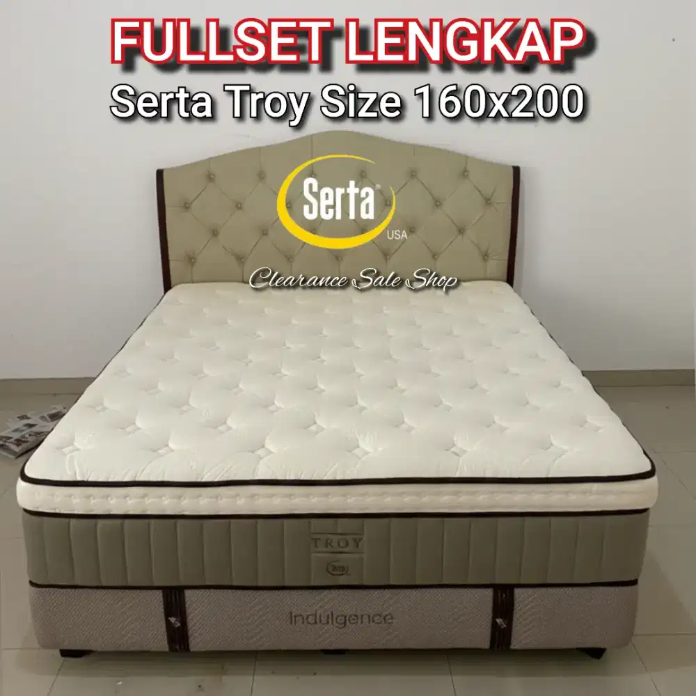 Kasur SERTA TROY FULLSET LENGKAP Queen Size 160