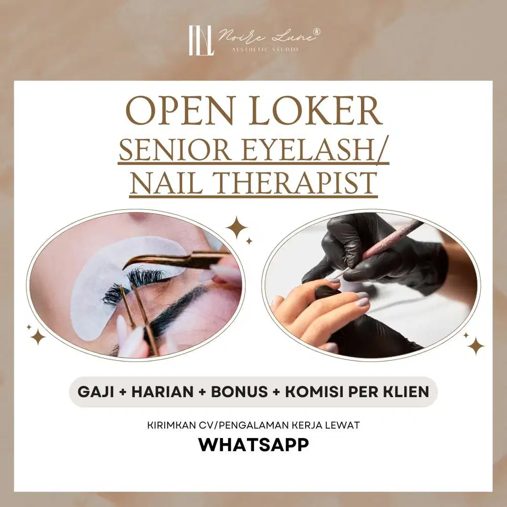 Loker Senior Eyelash Therapist / Nail Therapist Lowongan Kerja Jaktim