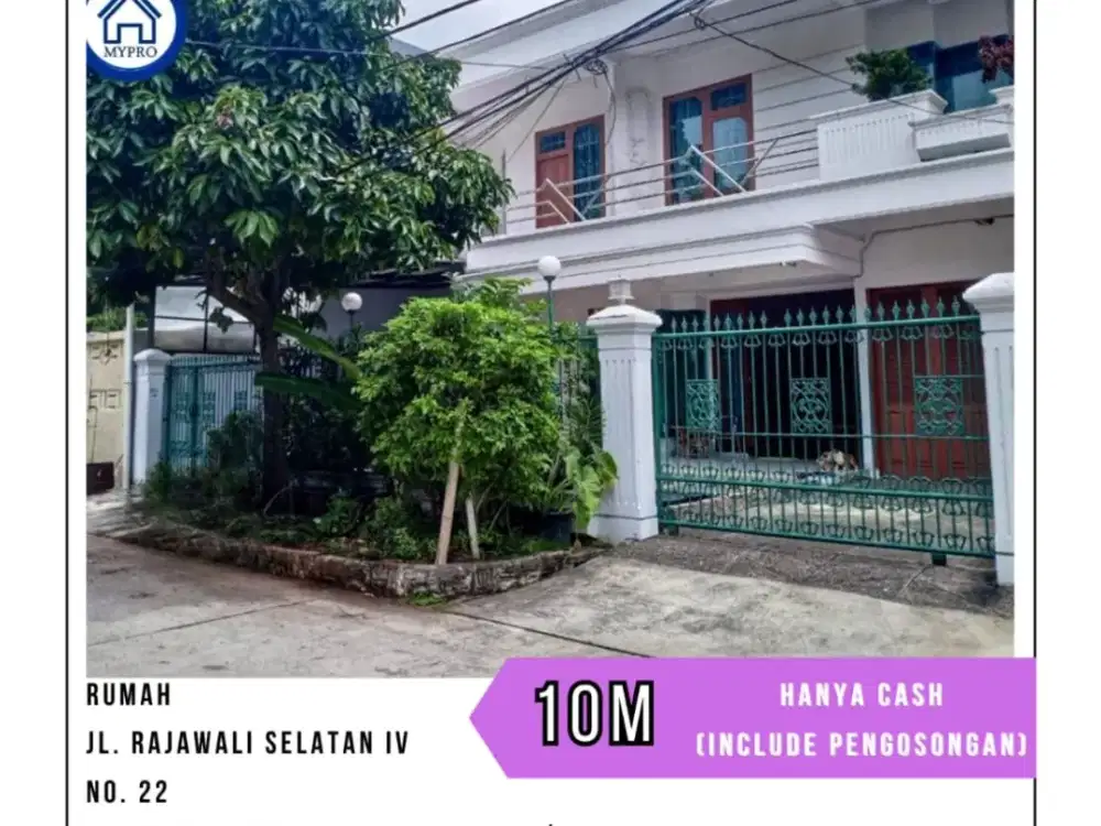 MURAH RUMAH RAJAWALI SELATAN - JAK PUS UKR 426 M2 HANYA CASH (SDH INCLUDE PENGOSONGAN)