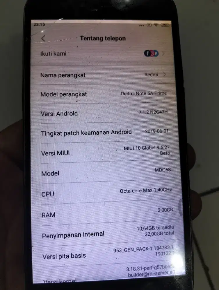 Redmi note 5A prime
