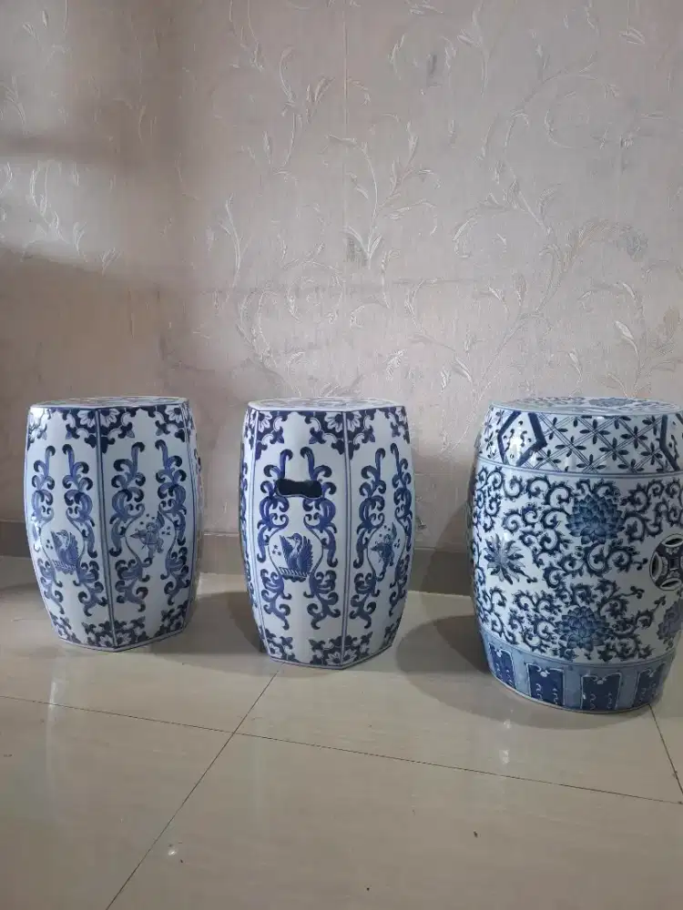 Guci Dudukan Keramik Antik 3 pcs Harga Borongan