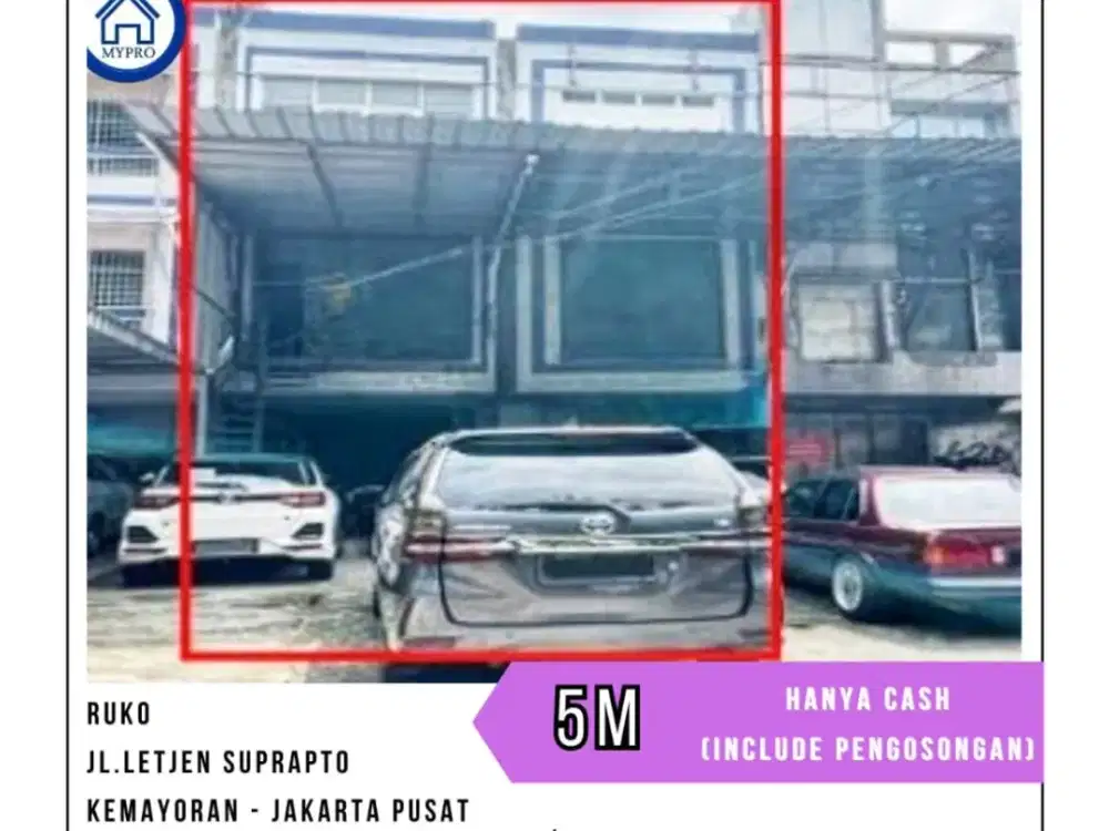 MURAH 2 RUKO GANDENG JL. LETJEN SUPRAPTO - JAK PUS UKR 132 M2 HANYA CASH (SDH INCLUDE PENGOSONGAN)