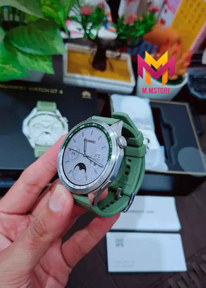 Huawei Watch GT 4 46mm Green Garansi panjang Mulus Fullset Smartwatch