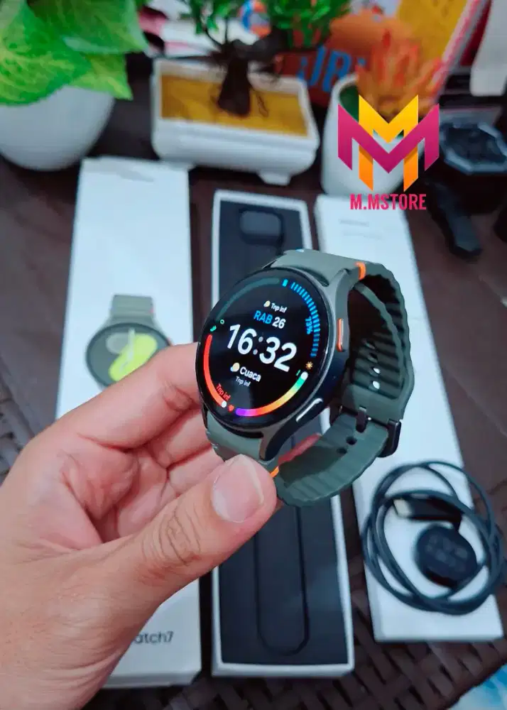Samsung Galaxy Watch 7 44mm Green Garansi On Mulus fullset smartwatch