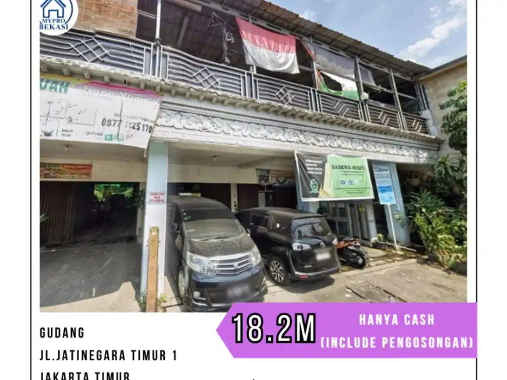 MURAH GUDANG JATINEGARA TIMUR - JAKARTA TIMUR UKR 1.288 M2 HANYA CASH (SDH INCLUDE PENGOSONGAN)