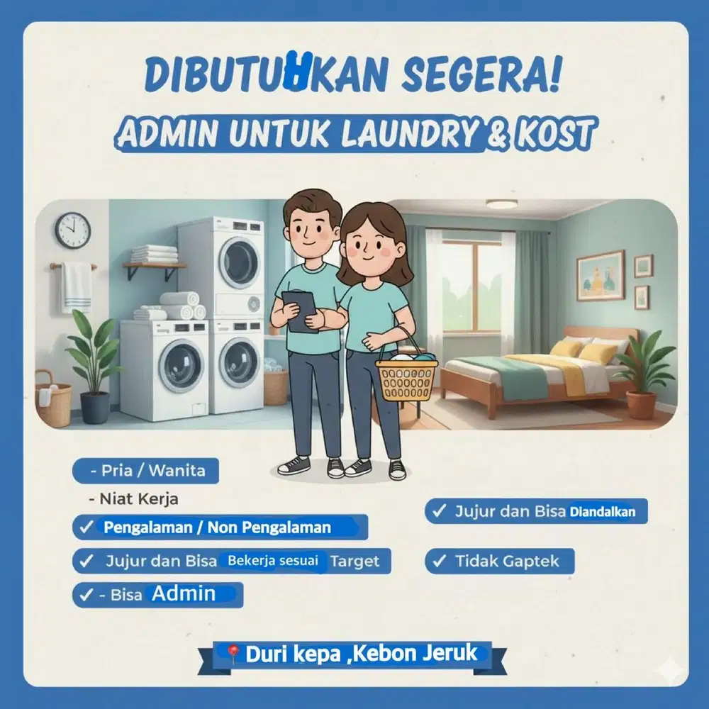 LOWONGAN KERJA STAFF ADMIN , DIBUTUHKAN SEGERA