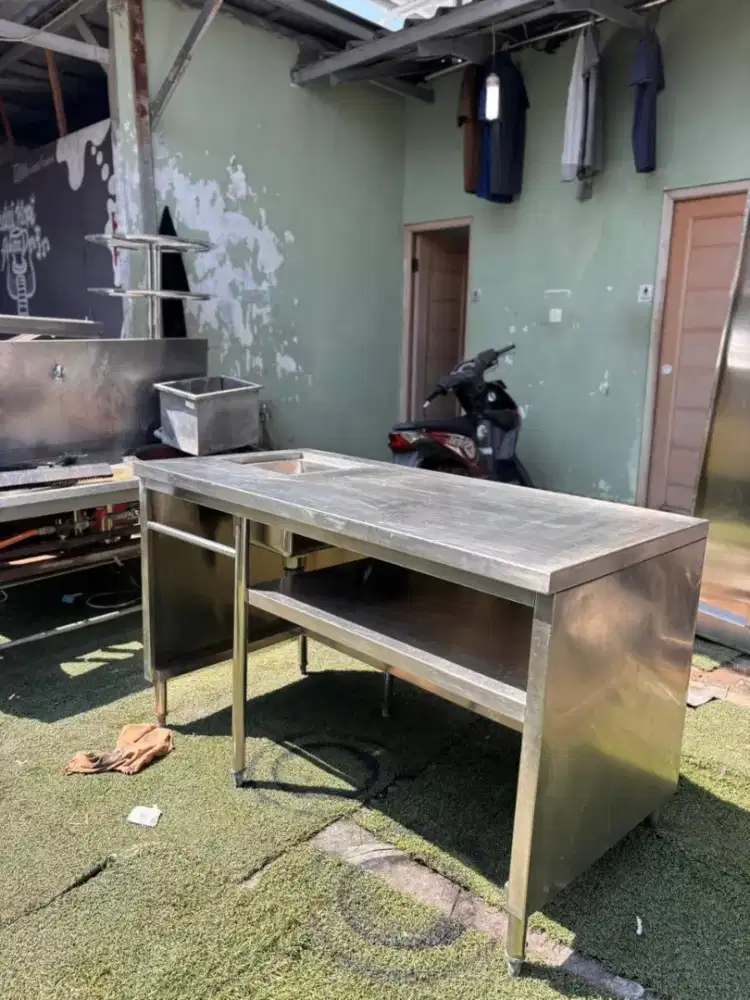 Sink 1 lubang sayap stainless steel