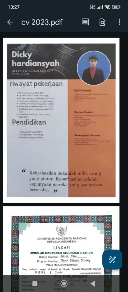 Cari pekerjaan sekitran bandung dan cimahi