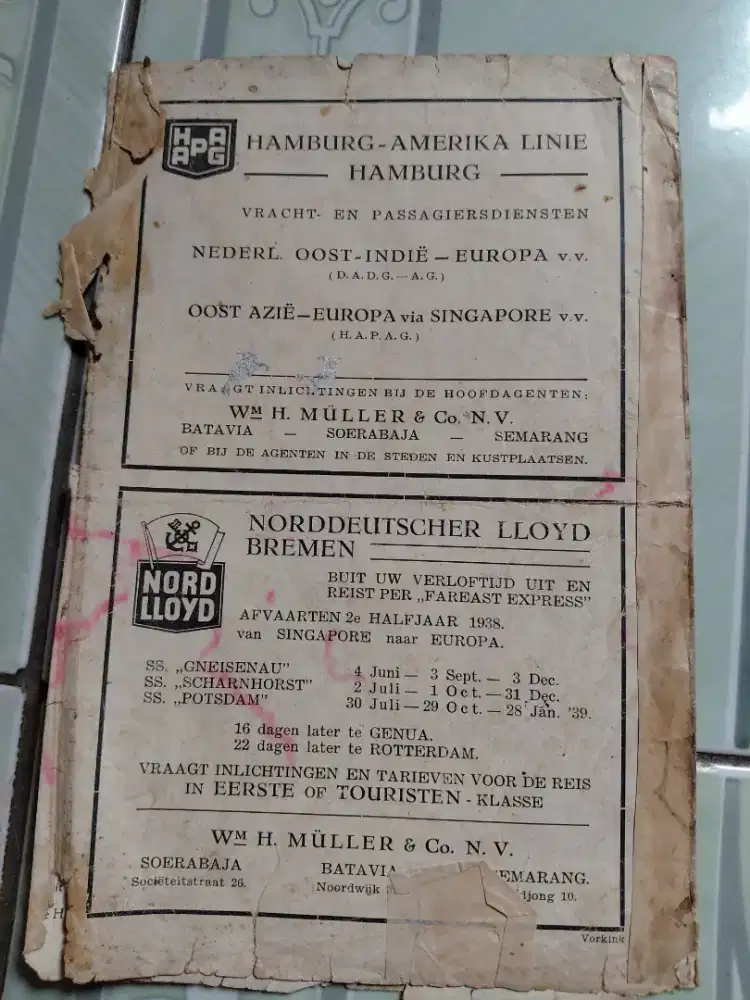 booklet 1938 dari Hamburg-Amerika-Linie