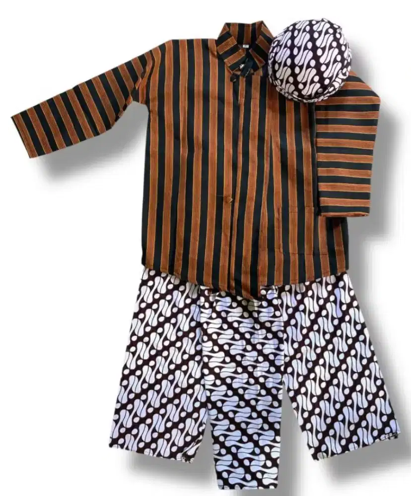 Baju lurik set anak beserta blangkon nya