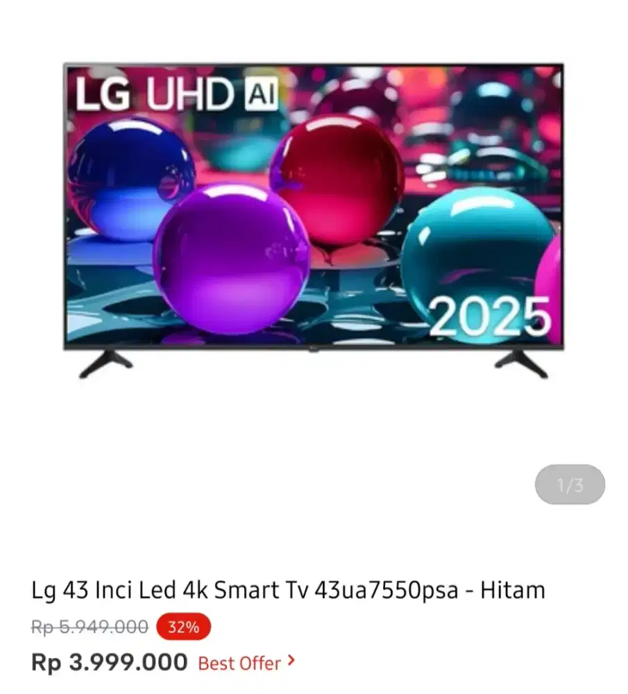 LG SMART TV 4K 43 INCI