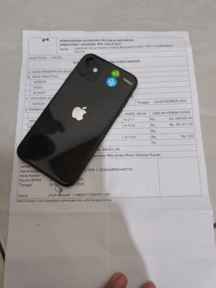 IPHONE 11 128GB BEACUKAI NO MINUS