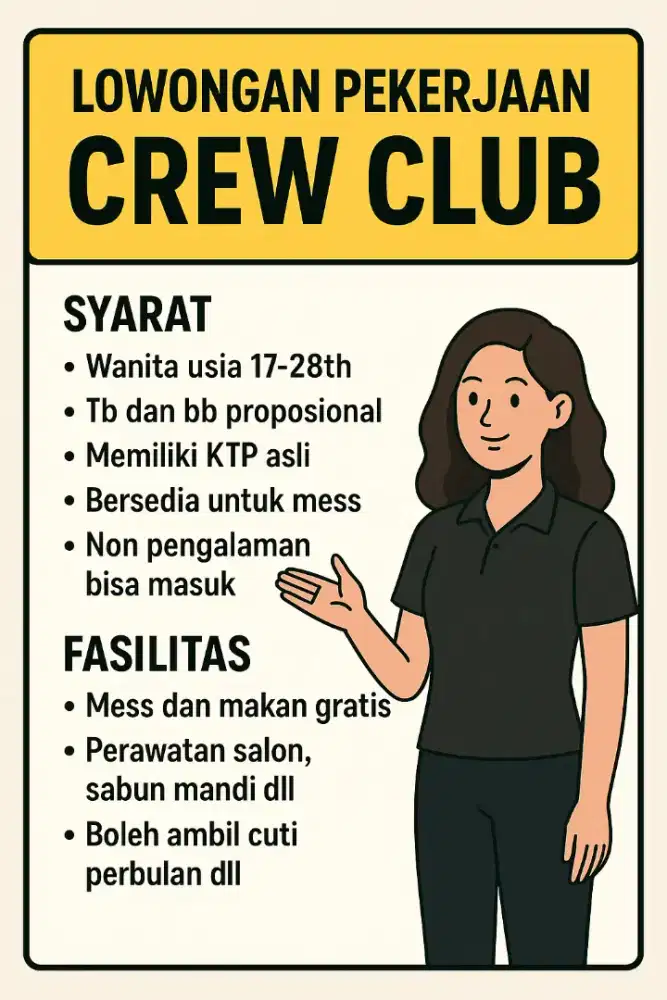 LOWONGAN KHUSUS CEWEK SEBAGAI CREW