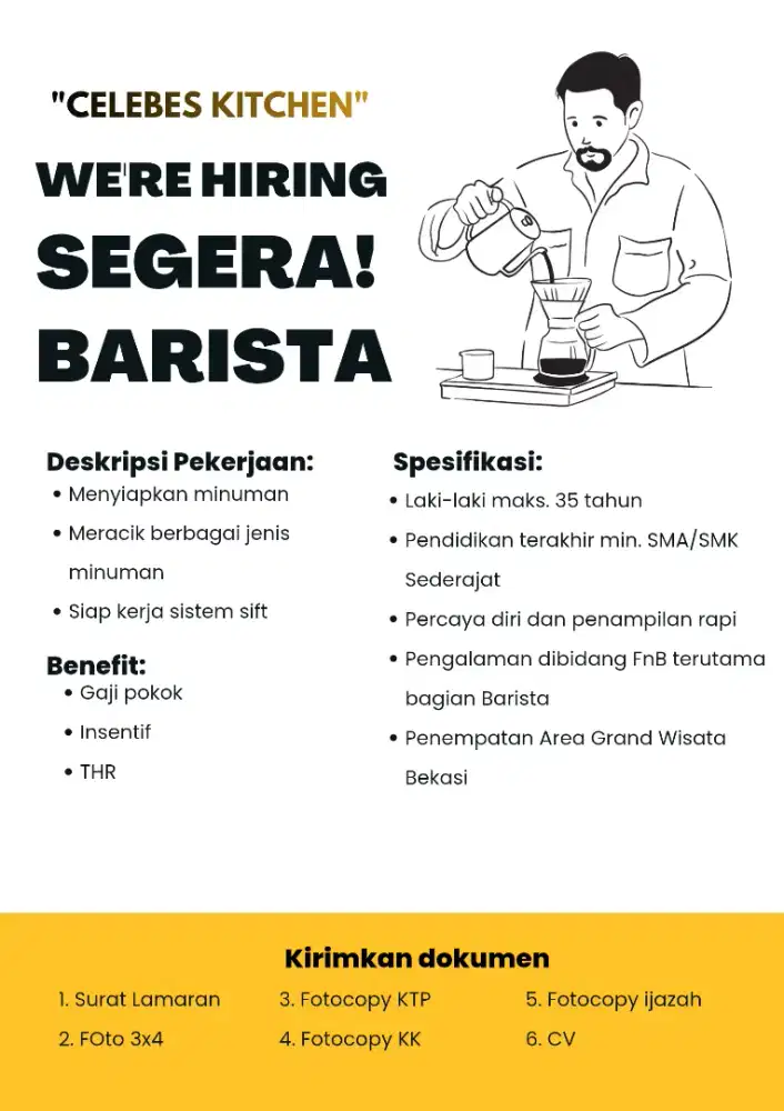 LOWONGAN KERJA BARISTA
