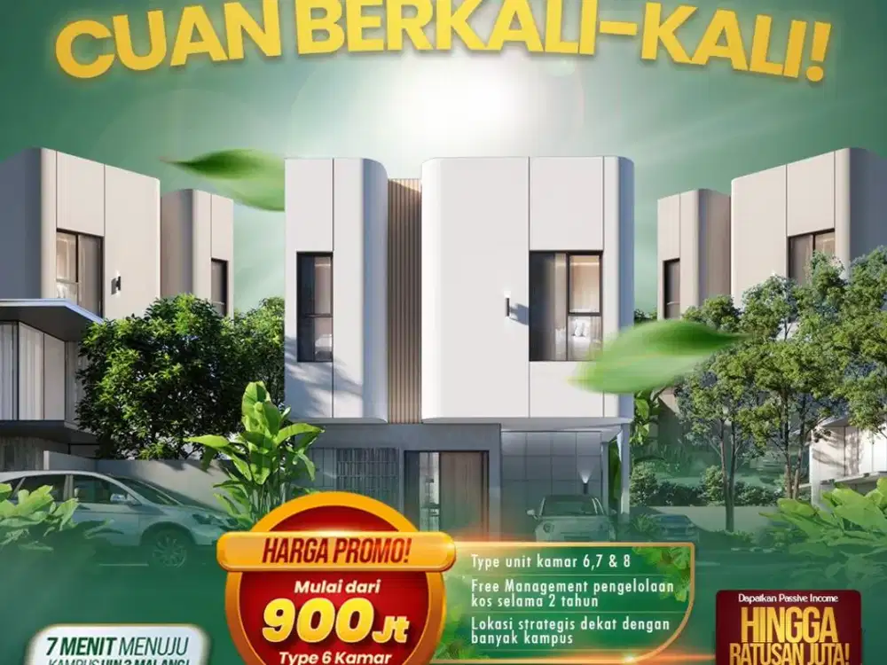 Rumah kos dekat dengan UMM UIN 3 Malang Harga murah penghasilan melimpah