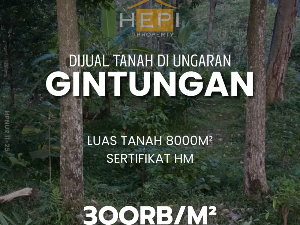 Dijual Tanah di Gintungan Ungaran