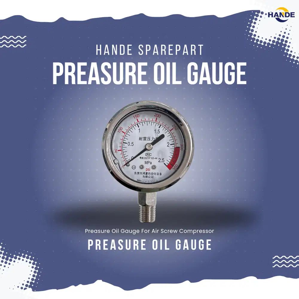 Hande Original Sparepart - Pressure Oil Gauge 2.5 mpa untuk kompresor