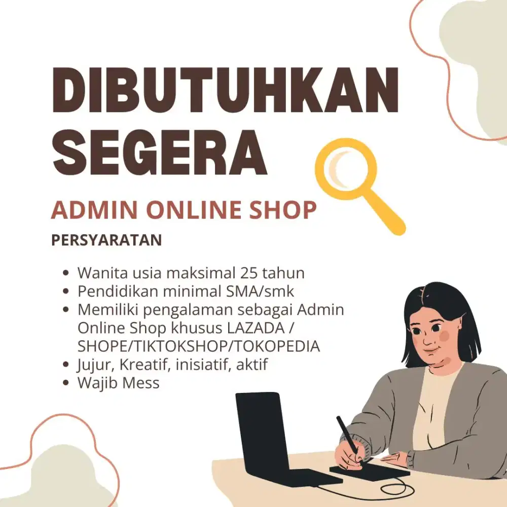 Lowongan admin market place