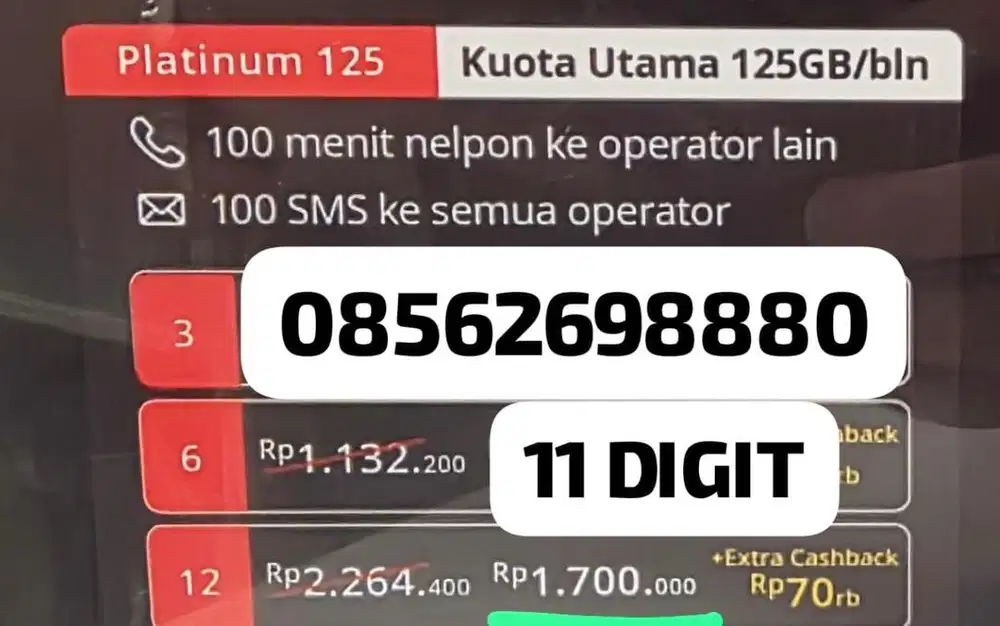 KARTU INDOSAT 3TB 1tahun