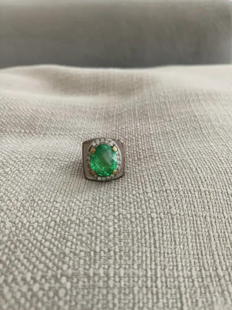 Cincin Batu Permata Green Topaz