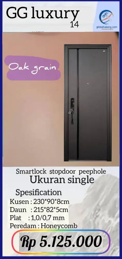 Jual Pintu baja single untuk rumah kota Padang