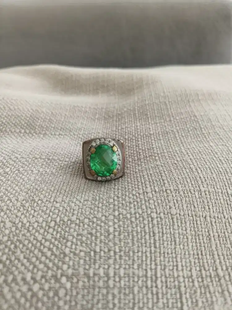 Cincin Batu Permata Green Topaz