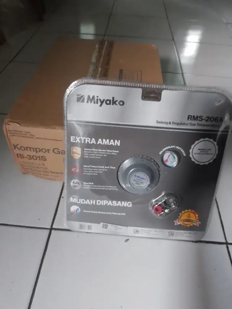 Kompor gas RINNAI 1 tungku + regulator MIYAKO