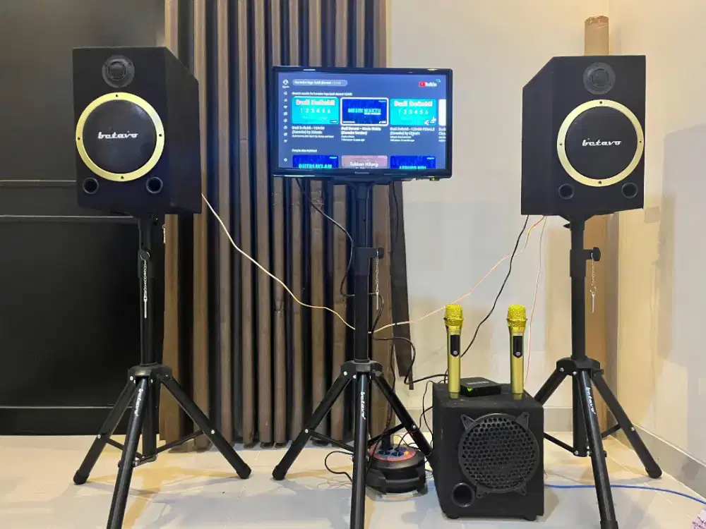 PAKET KARAOKE KUMPLIT SDH SAMA TV ANDROID (BLUETOOTH) TINGGAL NYANYI..