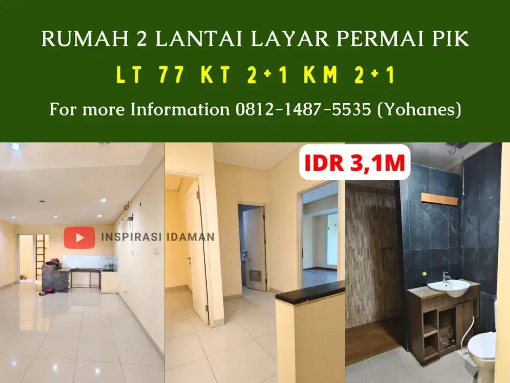 Rumah 2 lantai 77mtr Layar Permai PIK