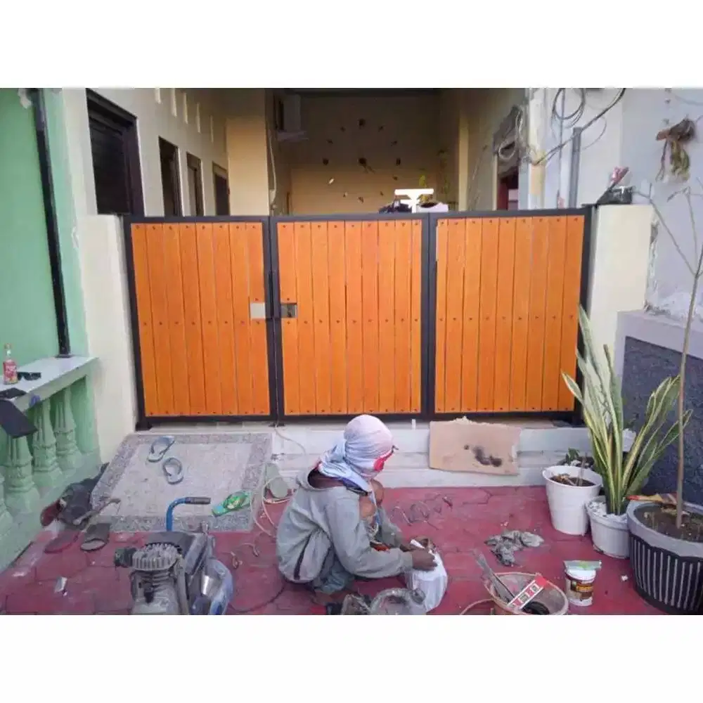 pagar rumah grc motif kayu berkualitas