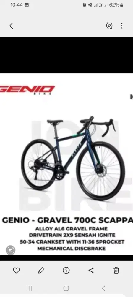 Edisi tidak jadi pakai. Sepeda Gravel Genio GX 700 C